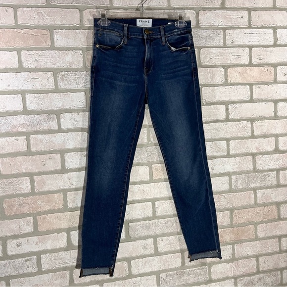 Frame Denim Le High Skinny Step Hem Jeans in Woodhaven Wash Size 26 - Picture 5 of 12